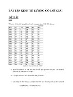 BÀI TẬP KINH TẾ LƯỢNG CÓ LỜI GIẢI