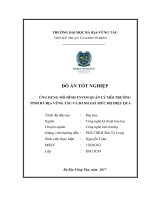 Ứng dụng mô hình Envim quản lý môi trường tỉnh Bà Rịa  Vũng Tàu và đánh giá mức độ hiệu quả (Đồ án tốt nghiệp)