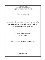 Bảo tồn và phát huy các giá trị văn hóa truyền thống xứ nghệ trong thời kỳ đổi mới, hội nhập quốc tế tt 