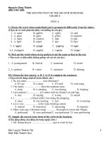 THE SECOND TEST OF THE SECOND SEMESTER GRADE 8