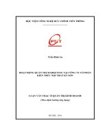 Hoạt động quản trị Marketing tại công ty cổ phần Kiến trúc nội thất Kỳ Sơn (Luận văn thạc sĩ)