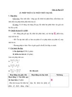 Giáo án Đại số 8 chương 2 bài 7: Phép nhân các phân thức đại số