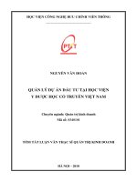 Quản lý dự án đầu tư tại Học viện YDược học Cổ truyền Việt Nam (tt)