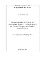 Ứng dụng GIS xây dựng cơ sở dữ liệu tài nguyễn đất đai phục vụ công tác quản lý đất trên địa bàn thành phố đồng hới   tỉnh quảng bình 