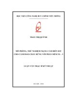 Mô phỏng, thử nghiệm mạng cảm biến IOT cho cảnh báo cháy rừng với phần mềm NS3 (Luận văn thạc sĩ)
