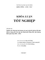 Nghiên cứu, đánh giá ảnh hưởng của quá trình đô thị hoá đến tình hình sử dụng đất trên địa bàn thành phố đồng hới, tỉnh quảng bình (2010 2015) 