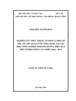Nghiên cứu thực trạng vô sinh và một số yếu tố liên quan ở nữ công nhân các khu công nghiệp tỉnh Hải Dương, hiệu quả một số biện pháp can thiệp (2016 - 2017) (FULL TEXT)