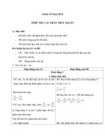 Giáo án Đại số 8 chương 2 bài 6: Phép trừ các phân thức đại số