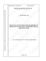 Quản lý hạ tầng kỹ thuật khu đô thị phía tây đường ra cảng vũng đục thành phố cẩm phả, tỉnh quảng ninh (tt) 