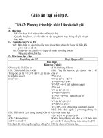 Giáo án Đại số 8 chương 3 bài 2: Phương trình bậc nhất một ẩn