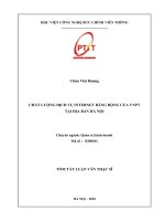Chất lượng dịch vụ Internet băng rộng của VNPT tại địa bàn Hà Nội (tt)