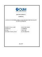 A study of customer satisfaction towards service quality in vietnamairlines 