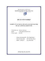 Nghiên cứu sử dụng lõi ngô làm chất hấp thụ để lọc Amoni ra khỏi nước (Đồ án tốt nghiệp)