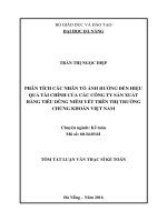 Phân tích các nhân tố ảnh hưởng đến hiệu quả tài chính của các công ty sản xuất hàng tiêu dùng niêm yết trên thị trường chứng khoán việt nam (tt) 