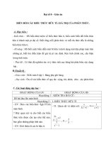 Giáo án Đại số 8 chương 2 bài 9: Biến đổi các biểu thức hữu tỉ. Giá trị của phân thức