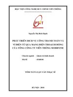 Phát triển dịch vụ cổng thanh toán và ví điện tử qua mạng điện thoại di động của Tổng công ty Viễn thông Mobifone (tt)