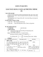 Giáo án Đại số 8 chương 3 bài 7: Giải toán bằng cách lập phương trình (tiếp theo)