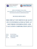 The impact of service quality on customer satisfaction at southern information and valuation corporation (sivc) 