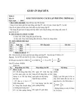 Giáo án Đại số 8 chương 3 bài 7: Giải toán bằng cách lập phương trình (tiếp theo)