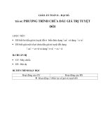 Giáo án Đại số 8 chương 4 bài 5: Phương trình chứa dấu giá trị tuyệt đối