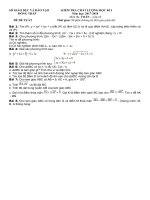 SỞ GIÁO DỤC VÀ ĐÀO TẠO                KIỂM TRA CHẤT LƯỢNG HỌC KÌ I