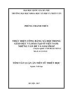 Thực hiện công bằng xã hội trong giáo dục và đào tạo ở việt nam những vấn đề và giải pháp (tt) 