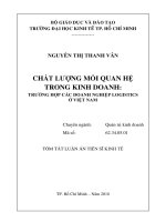 CHẤT LƯỢNG mối QUAN hệ TRONG KINH DOANH TRƯỜNG hợp các DOANH NGHIỆP LOGISTICS ở VIỆT NAM TT 