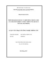 Phân hệ khách hàng và hợp đồng trong CRM của doanh nghiệp và phát triển ứng dụng ở viettel hải phòng 