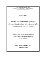 Nghiên cứu đề xuất thuật toán mã hóa văn bản có độ bảo mật cao trên cơ sở mật mã truyền thống 