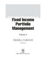Professional perspectives on fixed income portfolio management volume 4 
