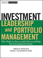 Investment leadership and portfolio management the path to successful stewardship for investment firms BRIAN SINGER 
