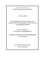 Một số biện pháp nâng cao năng lực cán bộ, công chức UBND huyện thủy nguyên, thành phố hải phòng 