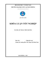 Đánh giá hiện trạng quản lý chất thải rắn sinh hoạt tại huyện Thủy Nguyên thành phố Hải Phòng (Khóa luận tốt nghiệp)