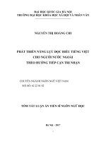 Phát triển năng lực đọc hiểu tiếng việt cho người nước ngoài theo hướng tiếp cận tri nhận (tt) 