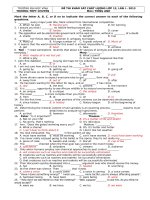 Đề thi thử THPT Quốc gia môn Tiếng Anh hay