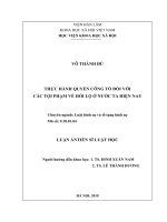 Thực hành quyền công tố đối với các tội phạm về hối lộ ở nước ta hiện nay 