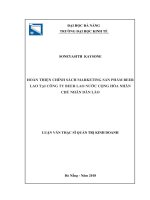 Hoàn thiện chính sách marketing sản phẩm   beer Lào tại Công ty Beer Lào nước cộng hoà dân chủ nhân dân Lào