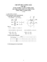 CHUYÊN ĐỀ: LƯỢNG GIÁC CHỦ ĐỀ 1 CUNG LƯỢNG VÀ GÓC LƯỢNG GIÁC GIÁ TRỊ LƯỢNG GIÁC CỦA MỘT CUNG CÔNG THỨC LƯỢNG GIÁC (3 Tiết)