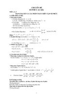 CHUYÊN ĐỀ SỐ PHỨC (12 tiết) Tiết 1, 2, 3 DẠNG ĐẠI SỐ VÀ CÁC PHÉP TOÁN TRÊN TẬP SỐ PHỨC