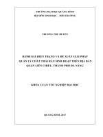Đánh giá hiện trạng và đề xuất giải pháp quản lý chất thải rắn sinh hoạt trên địa bàn quận liên chiểu, thành phố đà nẵng 