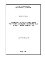 Nghiên cứu một số vật liệu NaNô Perovskite chế tạo bằng phương pháp nghiền cơ năng lượng cao