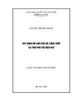 Xây dựng đội ngũ cán bộ công chức tại tỉnh Phú Thọ hiện nay