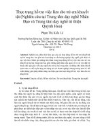 Thực trạng hỗ trợ việc làm cho trẻ em khuyết tật (Nghiên cứu tại Trung tâm dạy nghề Nhân Đạo và Trung tâm dạy nghề từ thiện Quỳnh Hoa)
