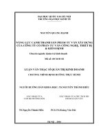 Năng lực cạnh tranh sản phẩm tư vấn xây dựng của Công ty Cổ phần Tư vấn Công nghệ, Thiết bị và Kiểm định xây dựng