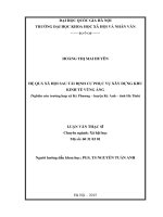 Hệ quả xã hội sau tái định cư phục vụ xây dựng khu kinh tế Vũng Áng (Nghiên cứu trường hợp xã Kỳ Phương, huyện Kỳ Anh, tỉnh Hà Tĩnh)