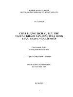 Chất lượng dịch vụ lưu trú tại các khách sạn 4 sao ở Hạ Long thực trạng và giải pháp