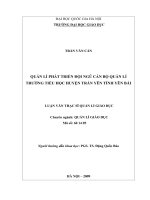 Quản lí phát triển đội ngũ cán bộ quản lí trường tiểu học huyện Trấn Yên tỉnh Yên Bái