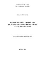 Dạy học phân hóa cho học sinh trung học phổ thông trong chủ đề giải hệ phương trình