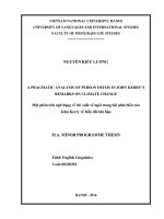 Một phân tích ngữ dụng về chỉ xuất về ngôi trong bài phát biểu của John Kerry về biến đổi khí hậu