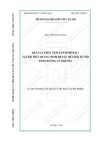 Quản lý chất thải rắn sinh hoạt tại thị trấn quang minh   huyện mê linh, hà nội theo hướng xã hội hóa (tt) 